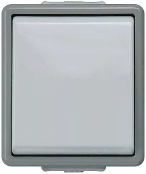 Grey 10 A Surface Mount Push Button Light Switch Dark Grey, 1 Way Clip In Gloss,