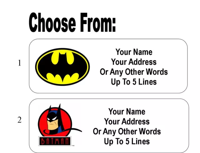 30 Batman Personalized Address Labels