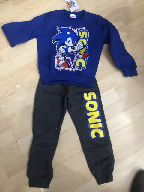 Tuta Sonic bambino cotone felpato azzurra