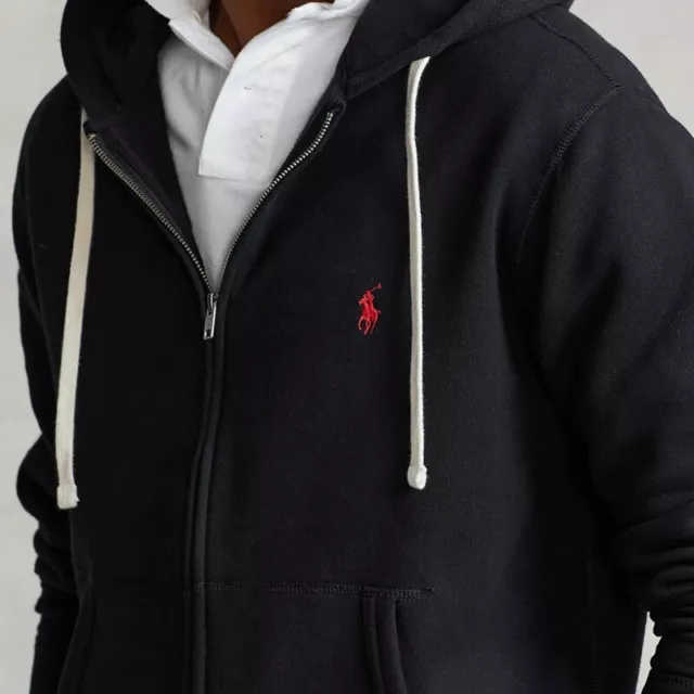 NUOVO Polo Ralph Lauren Felpa con cappuccio Zipper Uomo Nero Grigio M-2XL 3