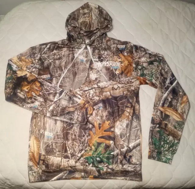 New! Keystone Light Beer Real Tree Camo Hunting Pullover Hoodie Sweatshirt XL