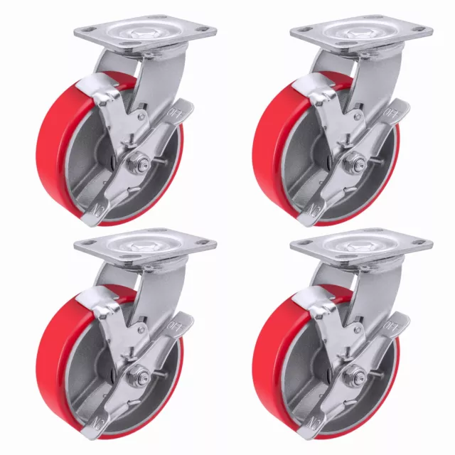 5"X 2" Heavy Duty Casters -Polyurethane Caster with Capacity up to 1000-4000 LB