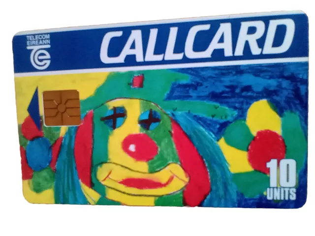 Irish Phonecard. Design A Card Competition 1994. A Colourful Clown.