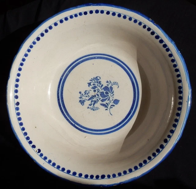 Grand Plat Creux Ancien - Céramique Blanche Glacée - Diamètre 27 Cm - Fabrication Française