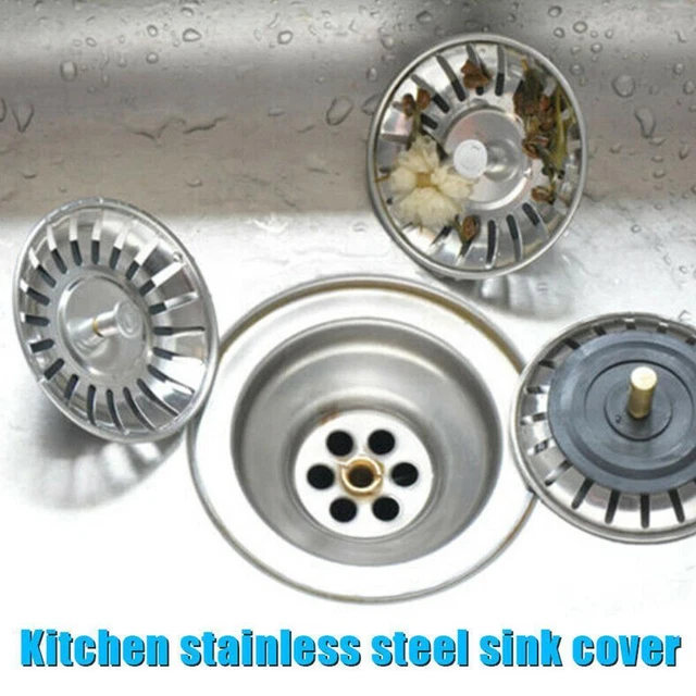 STEEL REPLACEMENT KITCHEN Sink Drain Waste Plug Strainer 80mm A7S6 H9D3