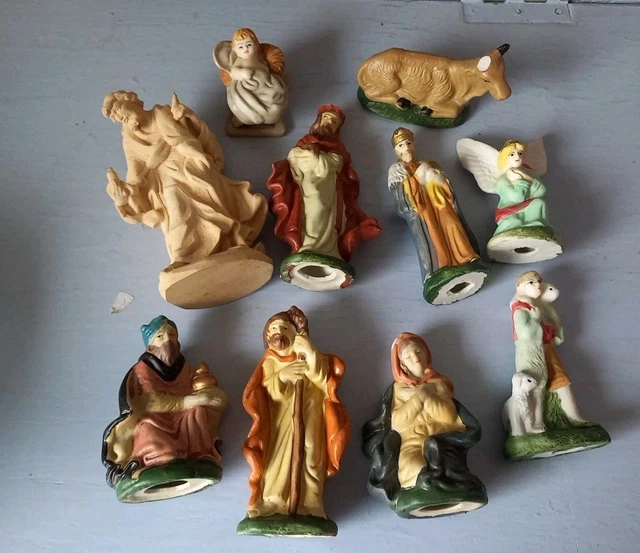 Crèche De Noël En Résine - Statue De La Nativité 9x6 Cm - Décoration Religieuse Pour Table, Maison Ou église