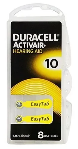 Duracell Activair Mercury Free Hearing Aid Batteries Size 10 (40-160) Exp-2027