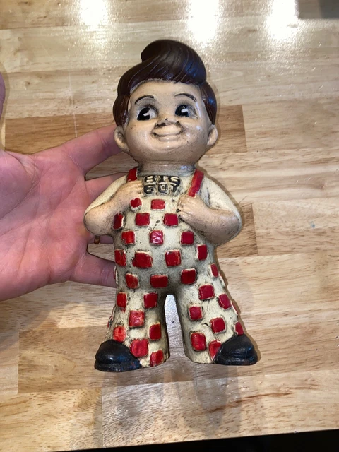 Big Boy Cast Iron Piggy Bank Man Cave Collector 4+ Pounds Checkered California