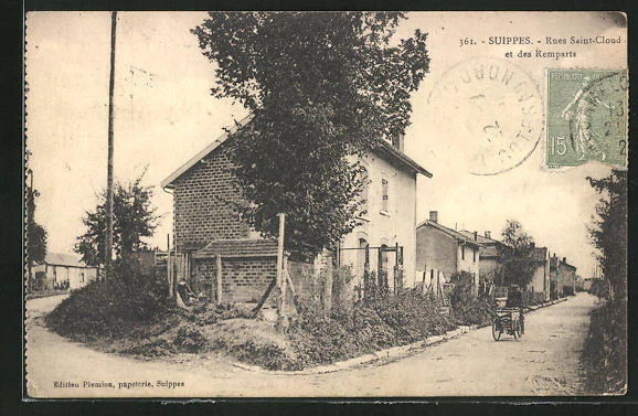 CPA Suippes, Rues Saint-Cloud et des Remparts