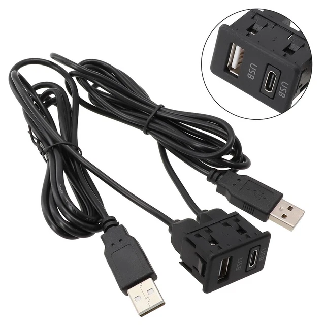 Câble D'extension USB Et AUX Pour Autoradio - 3 Pieds - Montage Encastré Universel - Neuf