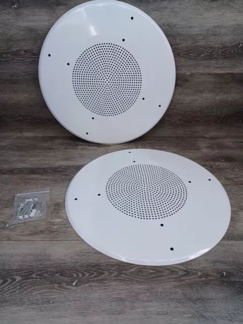 2 White Round Commercial Ceiling Speaker Grill