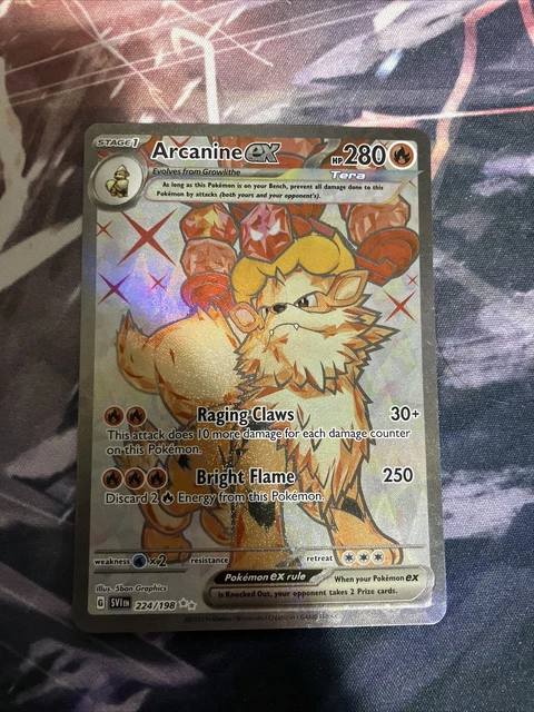 Arcanine EX 224/198 Full art Secret Rare Pokemon Card Scarlet and Violet NM/MINT