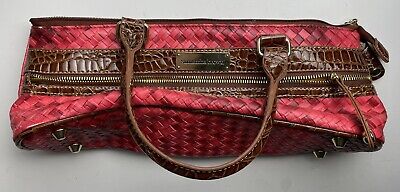 Samantha Brown Insulated Wine Purse Bag Red Weave Design