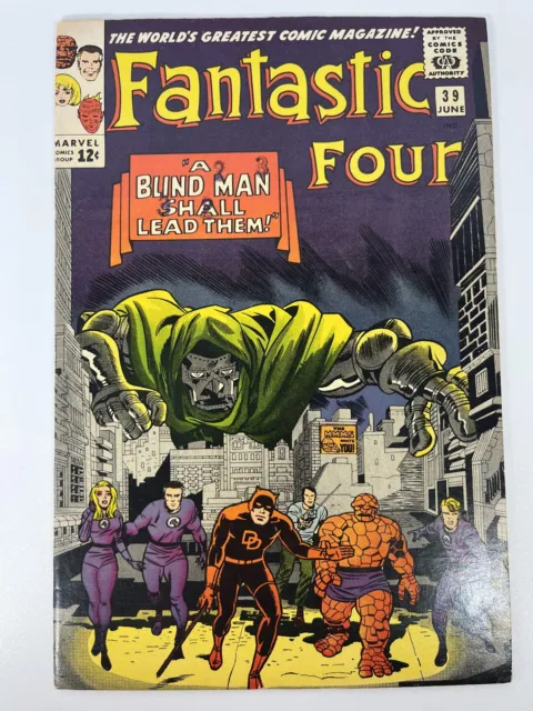 Fantastic Four #39 (1965) Doctor Doom & Daredevil app. in 6.0 Fine