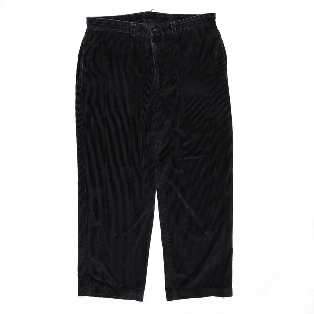 Pantaloni vintage DKNY neri rilassati dritti anni '90 cotone velluto a coste W36 L27