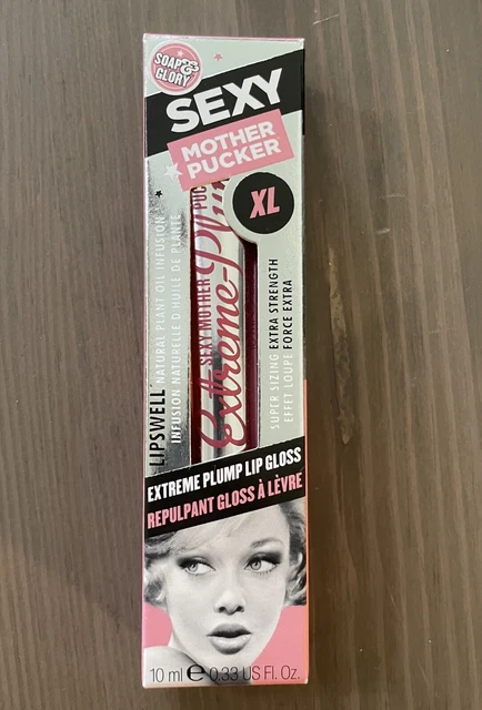 NUEVO Jabón y Gloria Sexy Madre Pucker XL Extremo Relleno Colágeno Brillo Labial CLARO