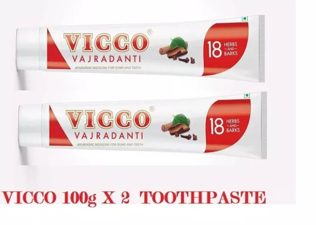 Vicco Vajradanti Dentifrice ayurvédique pour gencives et dents Pack de 2...