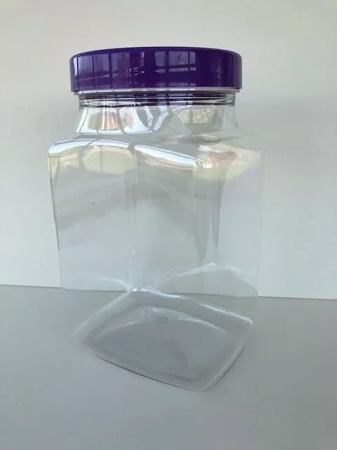 2500ml Clear Plastic Sweet Jars with Purple Caps (4-12 Multi Listing)