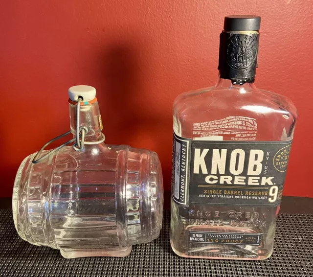 Knob Creek Glass Bottle Lot Empty Barrel 750ml