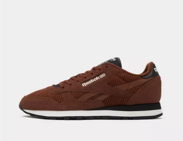 Reebok scarpe da ginnastica classiche da uomo in pelle marrone scuro