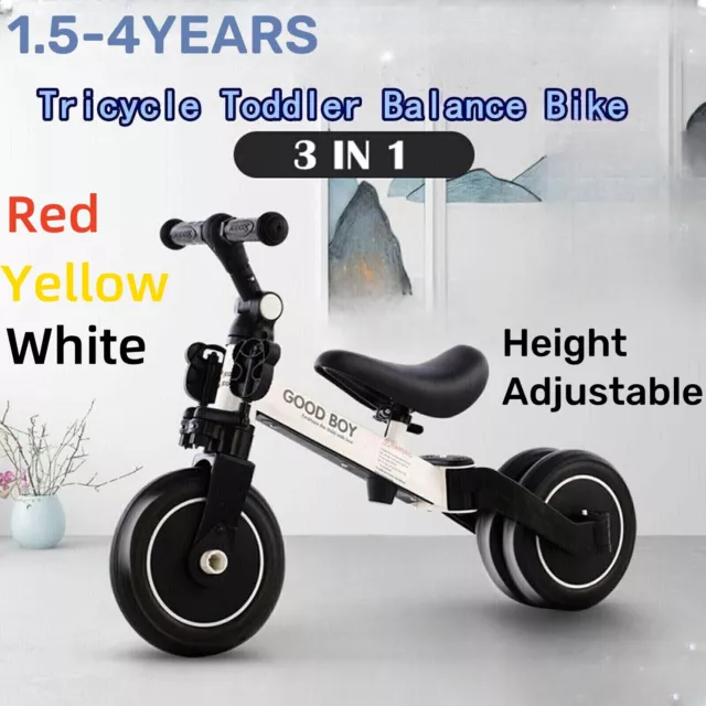 3in1 Toddler Kid Ride on Toy Balance Bike Scooter Tricycle 1.5-4 Years Push Car