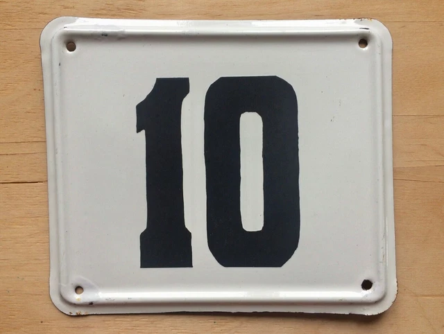 Plaque de numéro de maison émaillée vintage BIS
