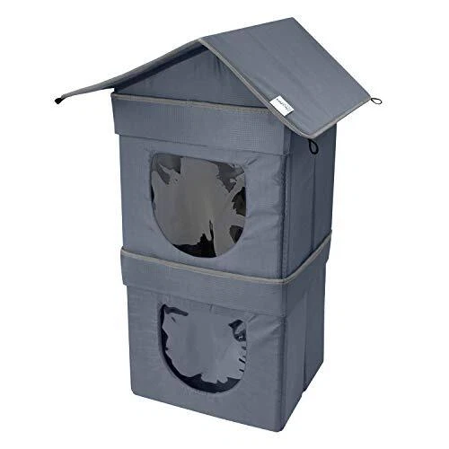 Kitty City Outdoor Stackable Cat House Cat Cube Water Resistant Condo Outdoor...