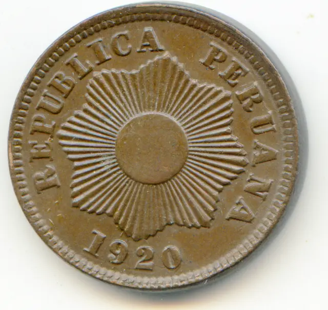 Peru Centavo 1920-R KM-211  lotmay3632
