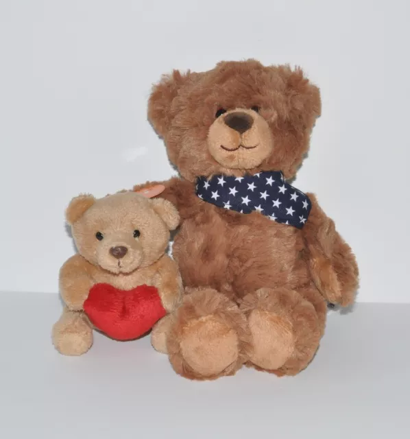 Tezituor Grand ours en peluche de 61 cm avec écharpe, joli ours en peluche  marron pour petite amie et enfant