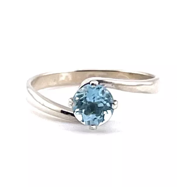 Ring Sterlingsilber mit Blautopas Ringweite 56