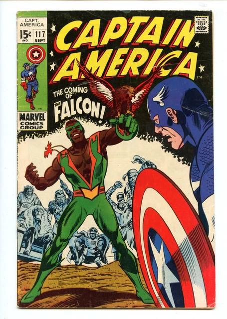 Captain America 117 perfectly decent, solid VG- copy of 1st Falcon