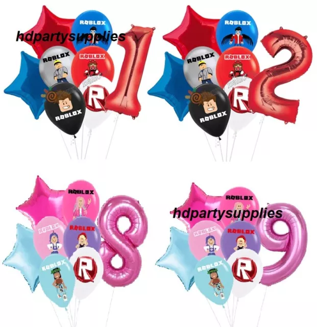 Roblox Latex Balloons x10 Colour Printing Helium Girl Pink Noob Gaming Blox