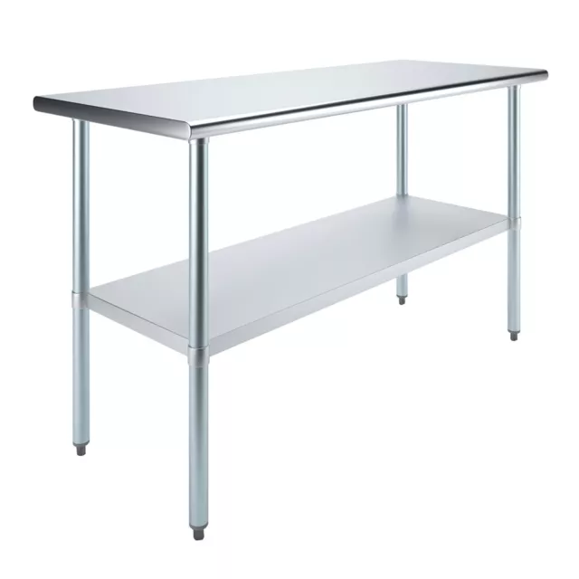 Stainless Steel Food Prep Work Table with Adjustable Undershelf 24”x60”