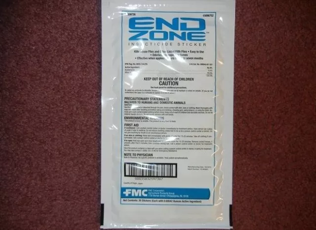 EndZone Insecticide Sticker (20) Traps House Flies, Filth Flies FMC End Zone