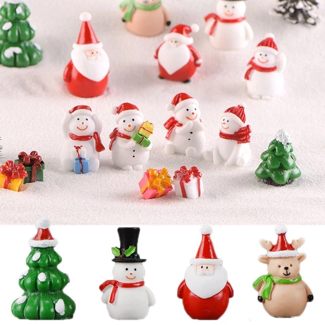 Deer Xmas Tree Christmas Accessory Miniature Snowman Santa Claus Figurines
