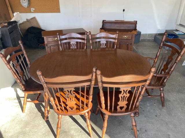 Tell City Antique Dining Room Set - Table, Chairs, Buffet, Dry Sink