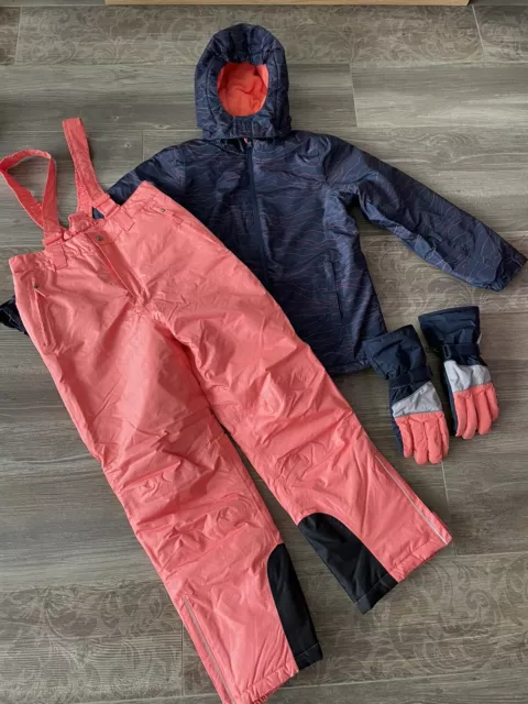 Tchibo Skianzug Set Skijacke Skihose Schneeanzug Handschuhe 146/152