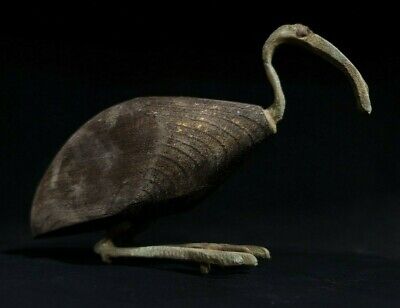 Ancient Egyptian Antiques Egyptian Wooden and bronze Statue Bird Ibis Thoth BC