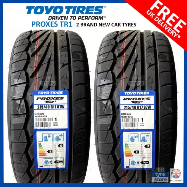 2X New 215 40 17 TOYO PROXES TR1 87W XL 215/40R17 2154017 *B WET GRIP* (2 TYRES)