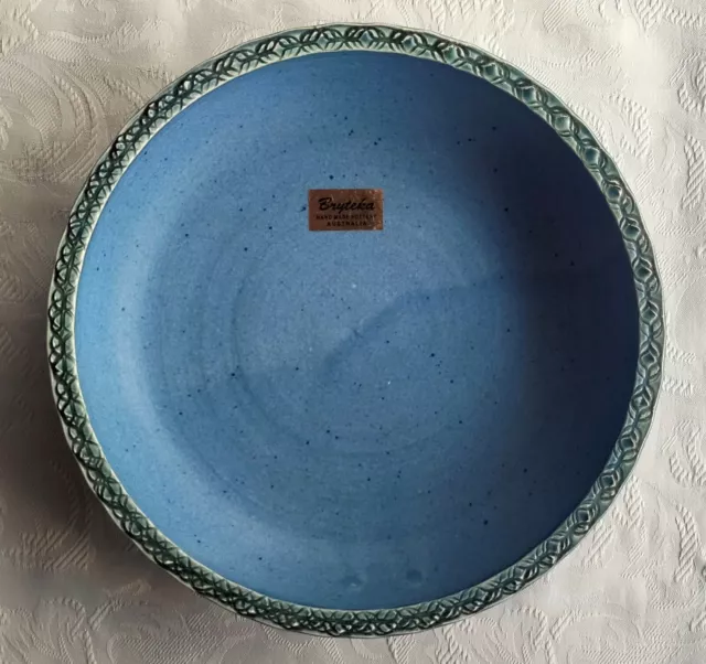 Lovely Blue Bryan Bourke 'Bryteka' Australian Studio Pottery Decorated Bowl