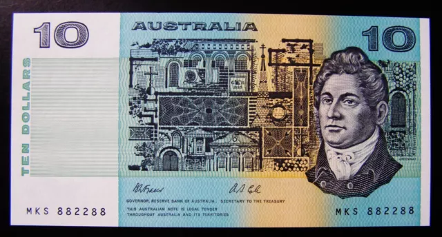 Rare  1991 RADAR & REPEATER $10 Paper Banknote Fraser/Cole  Serial MKS 88 22 88