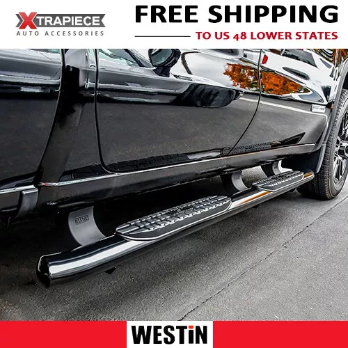 15-22 Chevy Colorado Crew Cab Westin 4" Oval Side Steps Nerf Bars BLK PRO TRAXX