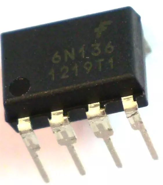 4 x Fairchild 6N136 DC Eingang Transistor Ausgang Optokoppler High Speed 8-Pin PDIP