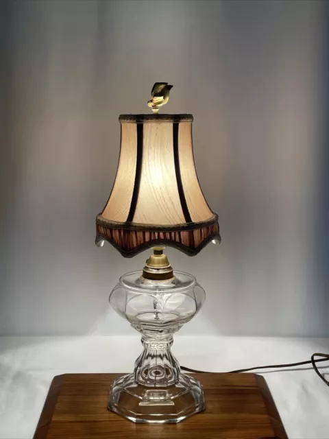 Antique Vtg Art Deco Boudoir Bedside Accent Table Lamp 20s 30s 40s Converted Oil