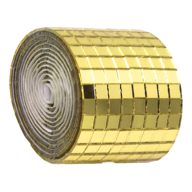 (Gold)1600Pcs Self Adhesive Mirror Mosaic Sheet Decorating Stickers Wall