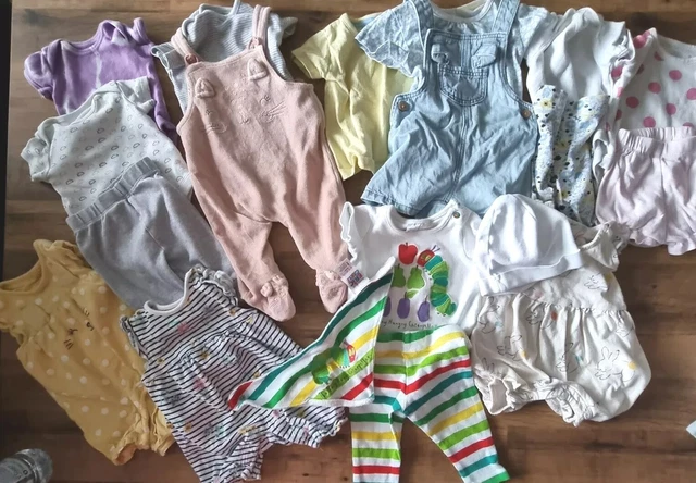 W12 Big Baby Bundle bambine 3-6 volantini affamati ecc. bei vestiti