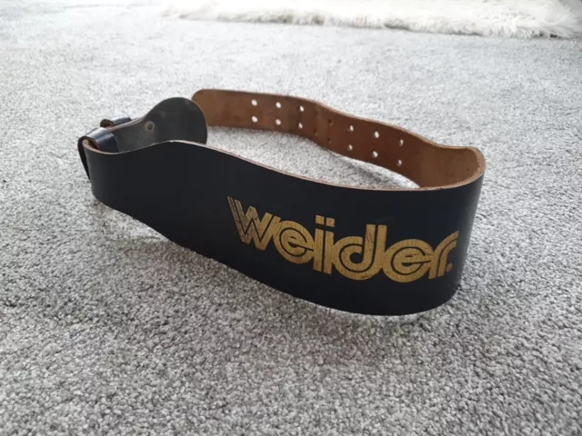 VINTAGE WEIDER LEATHER Weightlifting Belt In Black Fitness Gym Gear 40 Long 3.99 PicClick UK
