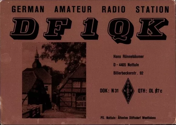 Ak Nottuln Nordrhein Westfalen, QSL Karte, Funkerkarte, DF1QK,... - 2891640