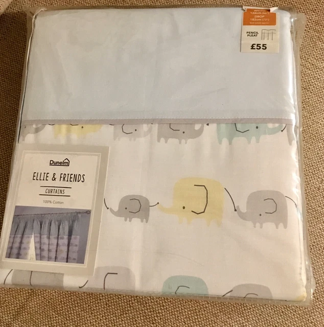 DUNELM CHILDREN ELLIE & Friends Blackout Curtains W168 X D182CM