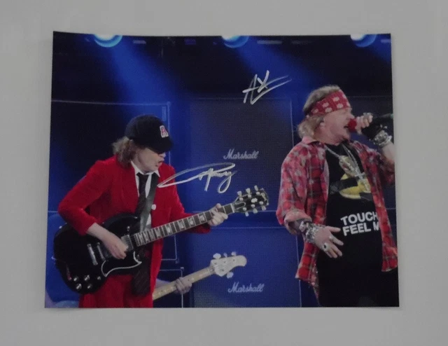 AC/DC AXL ROSE & ANGUS YOUNG Hand Signed Photo Autograph EUR 89,95 ...